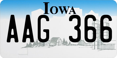 IA license plate AAG366