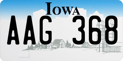 IA license plate AAG368