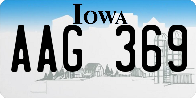 IA license plate AAG369