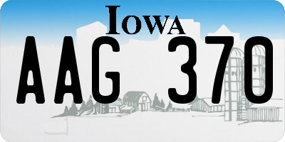 IA license plate AAG370
