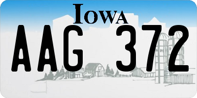 IA license plate AAG372