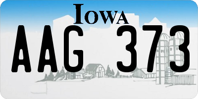 IA license plate AAG373