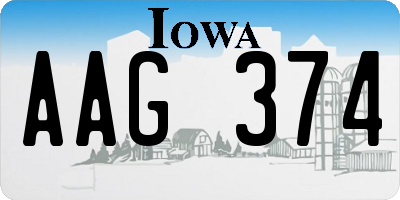 IA license plate AAG374