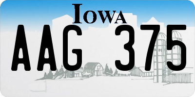 IA license plate AAG375