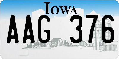 IA license plate AAG376