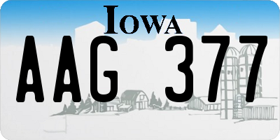 IA license plate AAG377