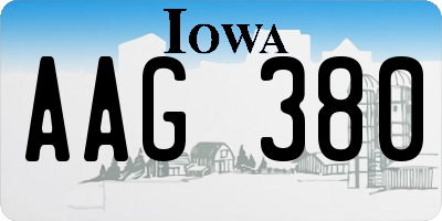 IA license plate AAG380