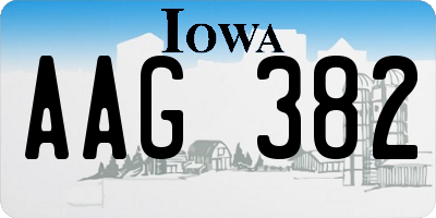 IA license plate AAG382