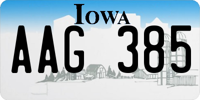 IA license plate AAG385