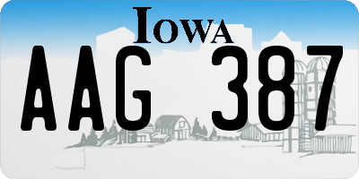 IA license plate AAG387