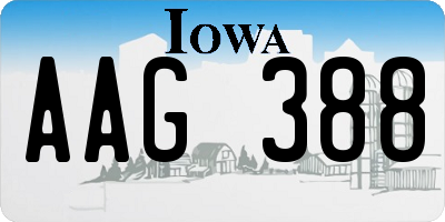 IA license plate AAG388