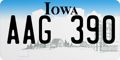 IA license plate AAG390