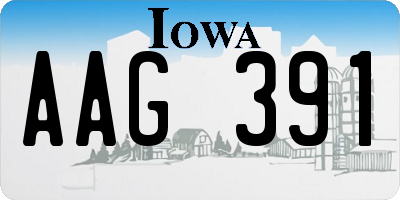 IA license plate AAG391
