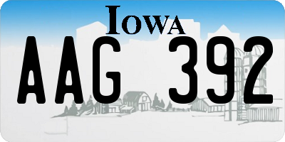 IA license plate AAG392