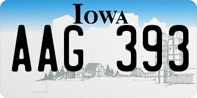 IA license plate AAG393