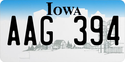 IA license plate AAG394