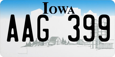 IA license plate AAG399