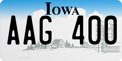 IA license plate AAG400