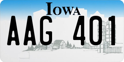 IA license plate AAG401