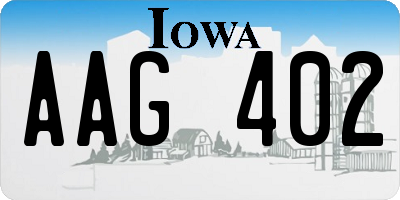 IA license plate AAG402