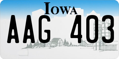 IA license plate AAG403