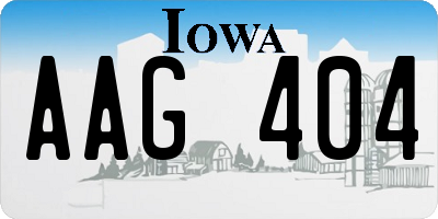 IA license plate AAG404