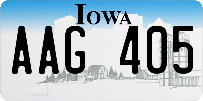 IA license plate AAG405