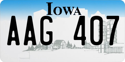 IA license plate AAG407