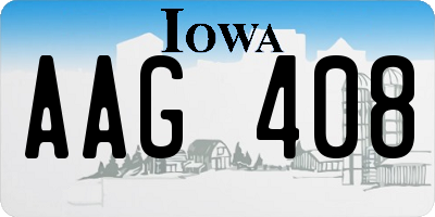 IA license plate AAG408