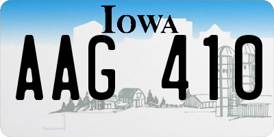 IA license plate AAG410