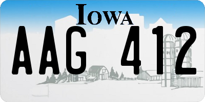 IA license plate AAG412