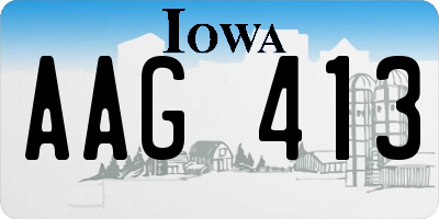 IA license plate AAG413