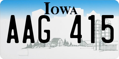 IA license plate AAG415