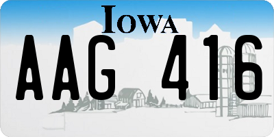 IA license plate AAG416