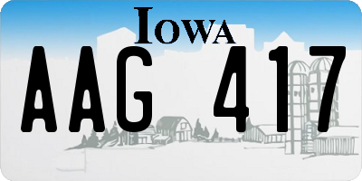 IA license plate AAG417