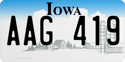 IA license plate AAG419