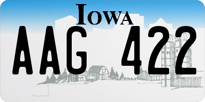 IA license plate AAG422