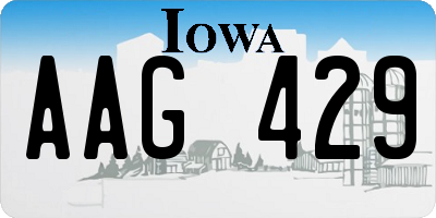 IA license plate AAG429