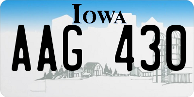 IA license plate AAG430