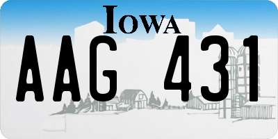 IA license plate AAG431