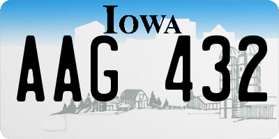 IA license plate AAG432