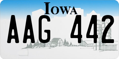 IA license plate AAG442