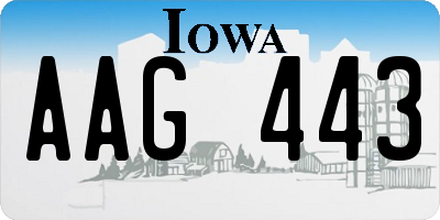 IA license plate AAG443