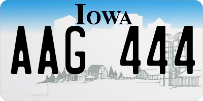 IA license plate AAG444