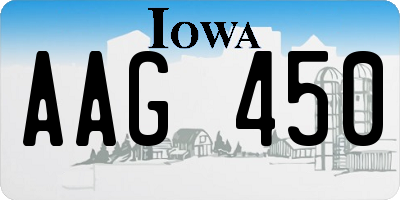 IA license plate AAG450