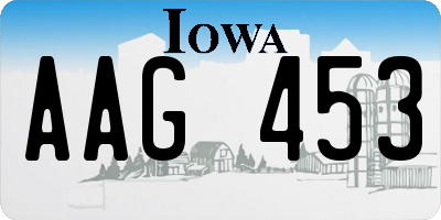 IA license plate AAG453