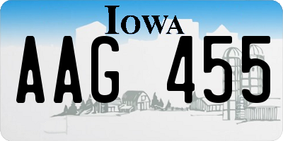 IA license plate AAG455