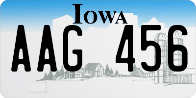 IA license plate AAG456