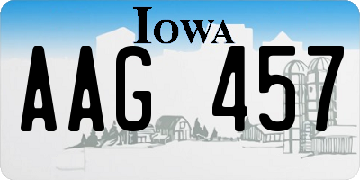 IA license plate AAG457