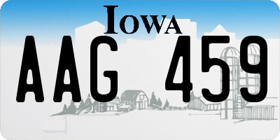 IA license plate AAG459